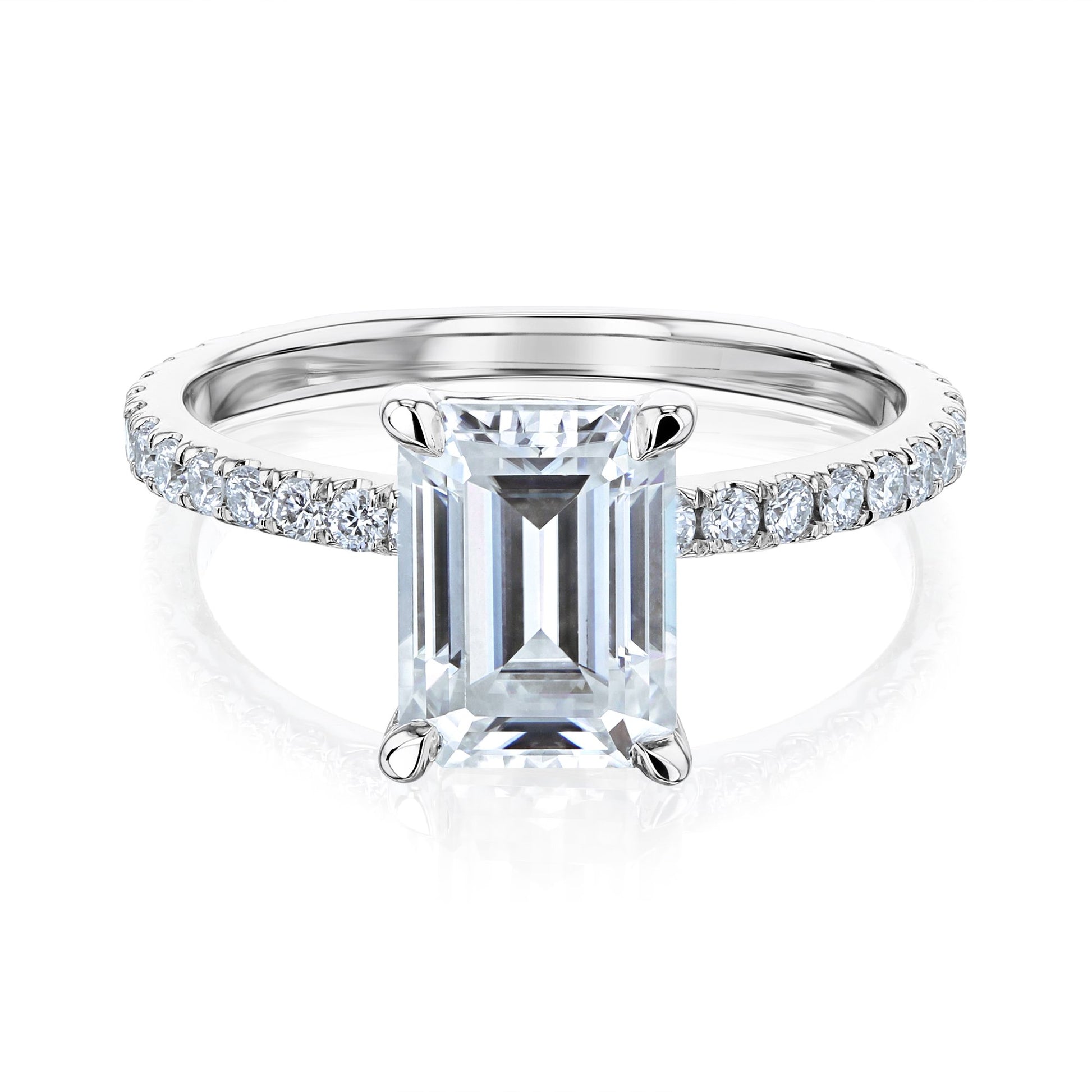 Kobelli Emerald Moissanite Butterfly Basket Engagement Ring