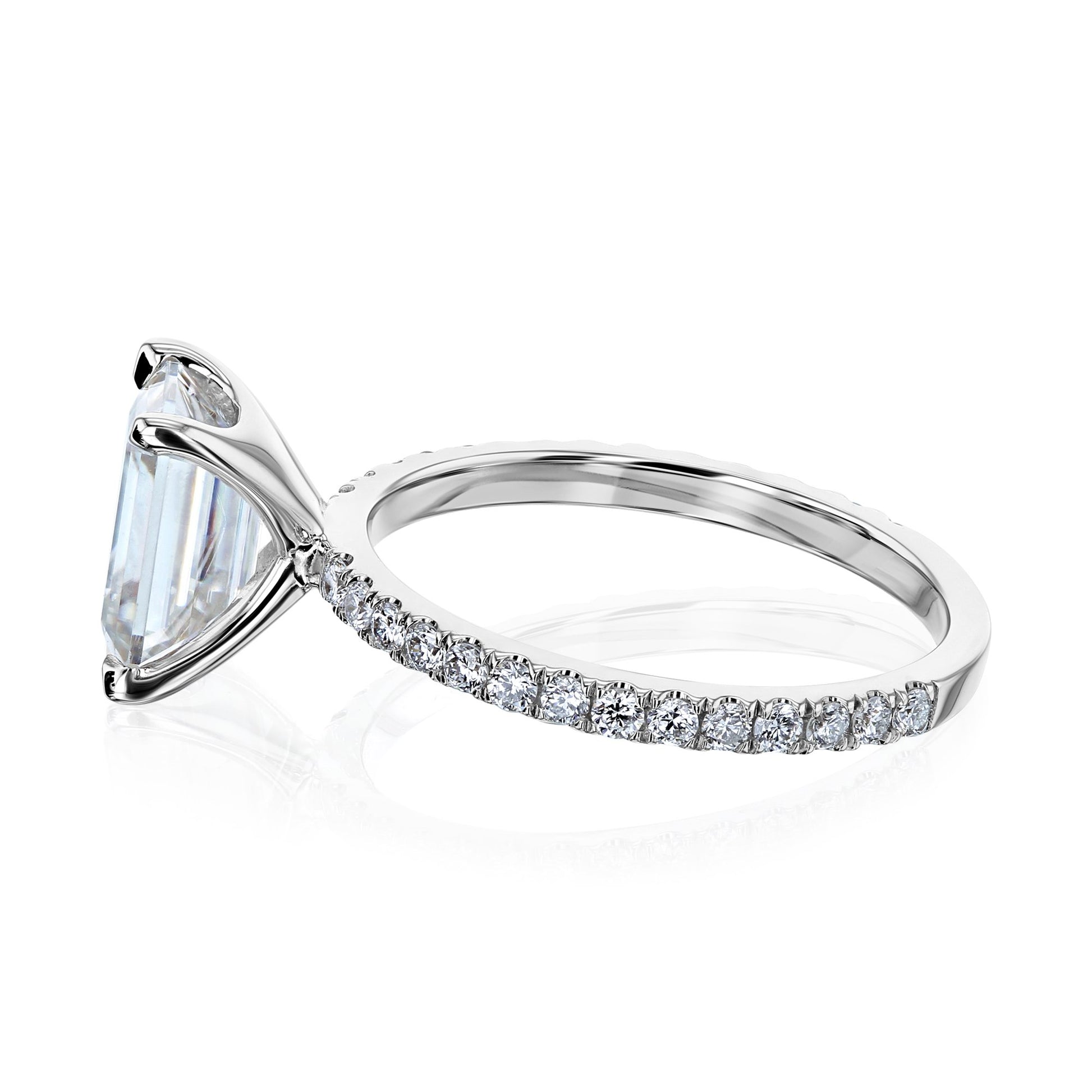 Kobelli Emerald Moissanite Butterfly Basket Engagement Ring