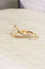 Kobelli Emerald Butterfly Prongs Floating Center Diamond Engagement Ring