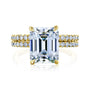 Kobelli Emerald Butterfly Prongs Floating Center Diamond Engagement Ring
