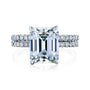 Kobelli Emerald Butterfly Prongs Floating Center Diamond Engagement Ring