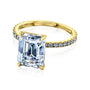 Kobelli Emerald Butterfly Prongs Floating Center Diamond Engagement Ring