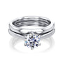 Kobelli 1ct Moissanite 6-Prong Solitaire Bridal Set
