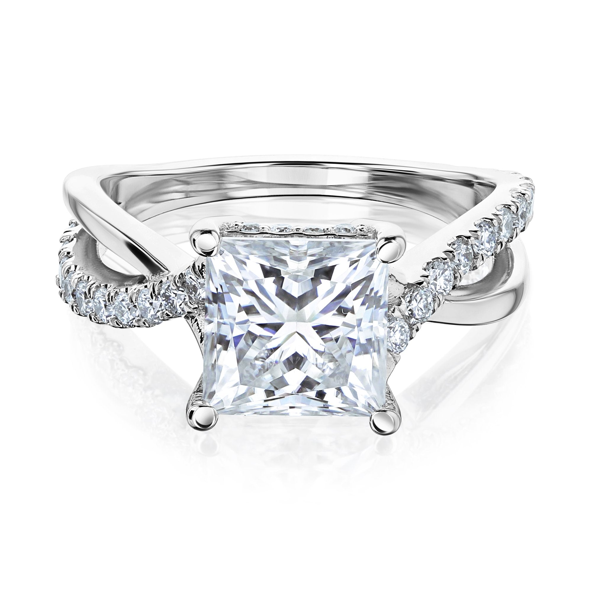 Kobelli Ribbon Bypass Moissanite Engagement Ring