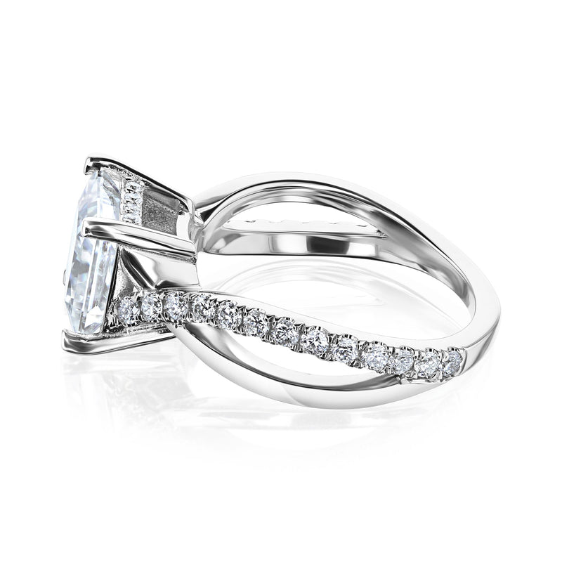 Kobelli 2 Carat Lab-grown Diamond Accented Ribbon Bypass Moissanite Engagement Ring