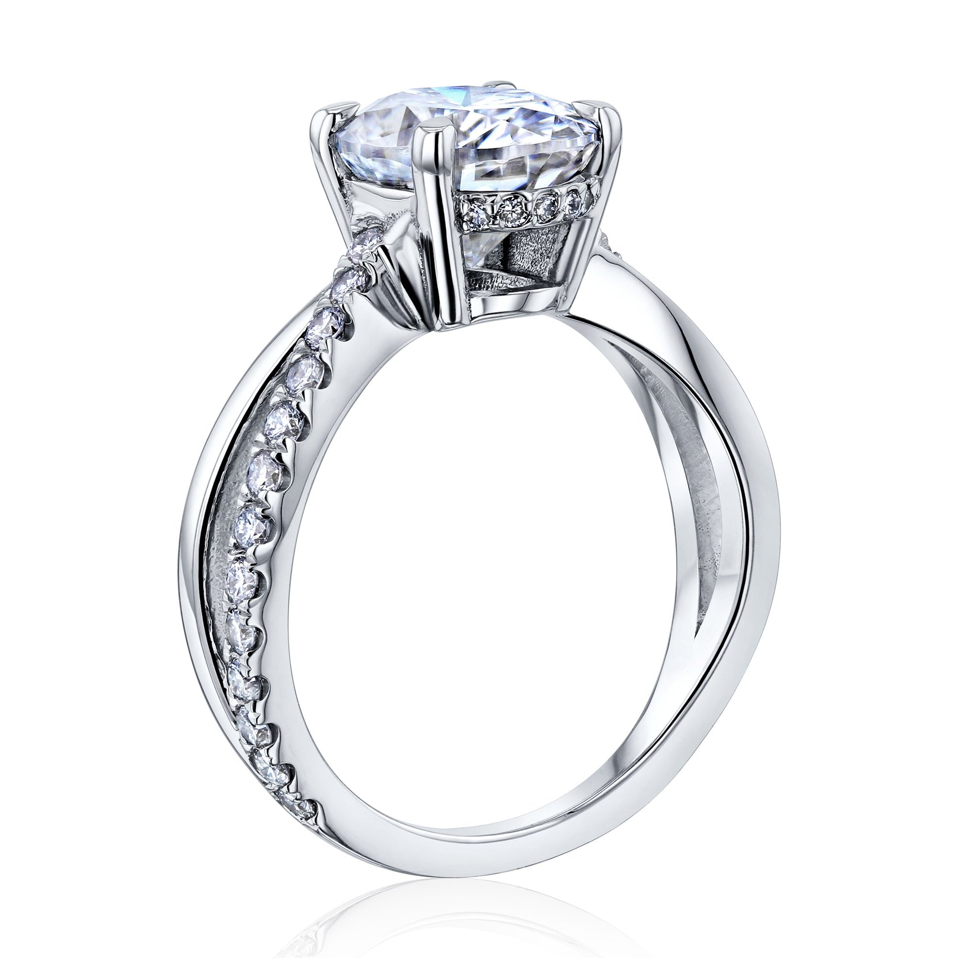 Kobelli Ribbon Bypass Oval Moissanite Engagement Ring