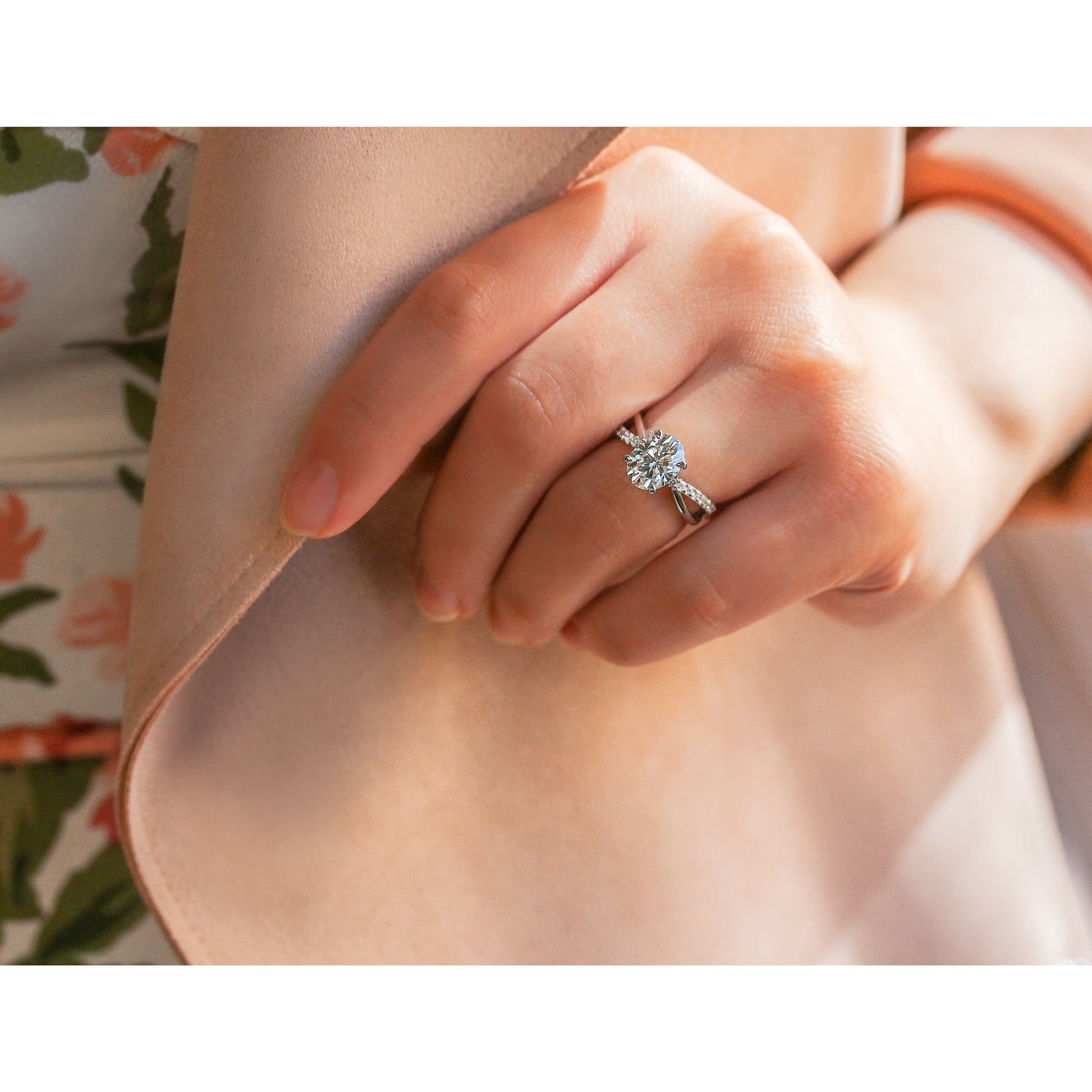 Kobelli Ribbon Bypass Oval Moissanite Engagement Ring
