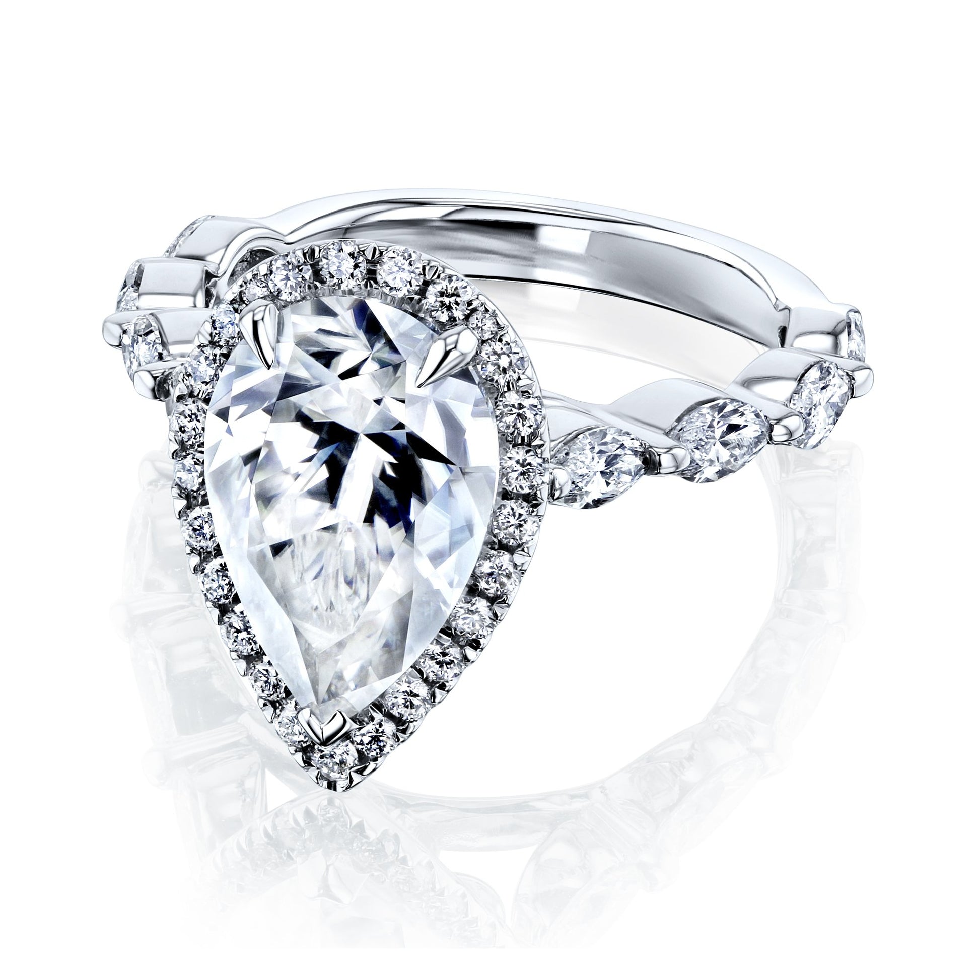 Kobelli The Cristina Pear Moissanite Engagement Ring
