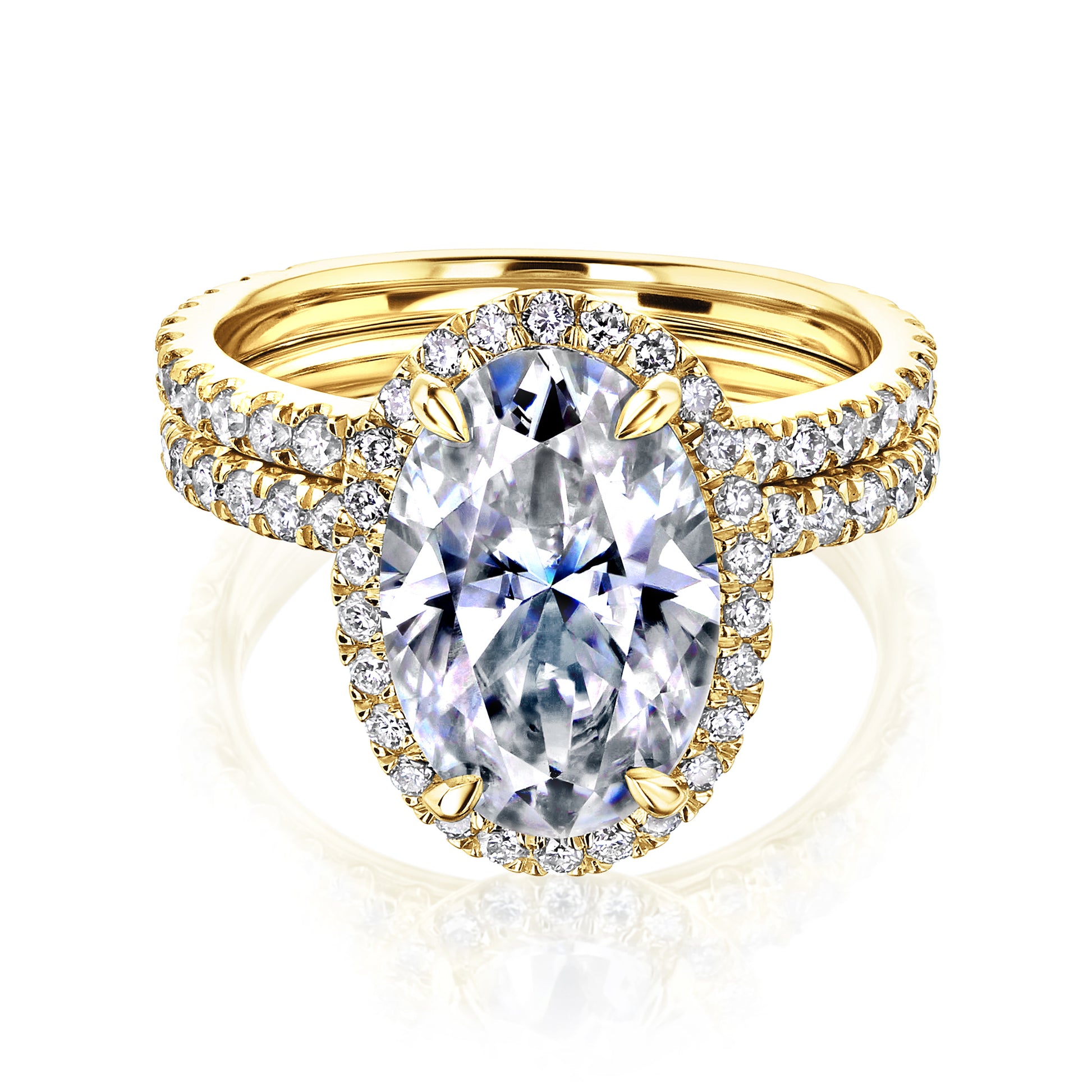 Kobelli - Online Jewelry Shop - Oval Moissanite Bridal Set - Yellow Gold