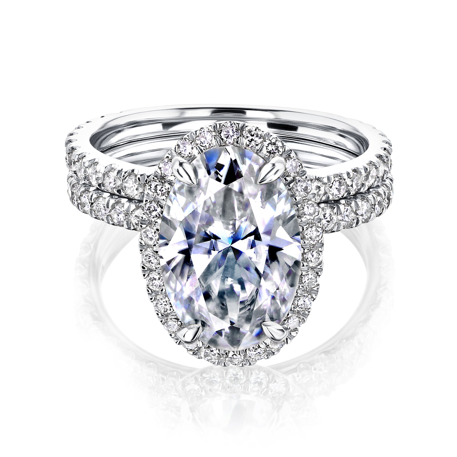 Kobelli - Online Jewelry Shop - Oval Moissanite Bridal Set - White Gold