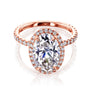 Kobelli - Oval Moissanite and Diamond Engagement Ring - Rose Gold