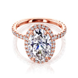 Kobelli - Oval Moissanite and Diamond Engagement Ring - Rose Gold