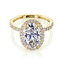 Kobelli - Oval Moissanite and Diamond Engagement Ring - Yellow Gold