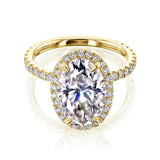 Kobelli - Oval Moissanite and Diamond Engagement Ring - Yellow Gold