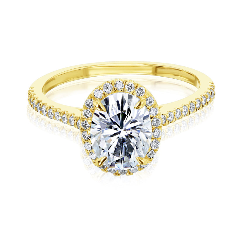 Oval Diamond with Single Halo Engagement Ring Style #4245 - DiamondNet