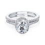 Kobelli 1.5ct Classic Oval Moissanite Halo Bridal Set