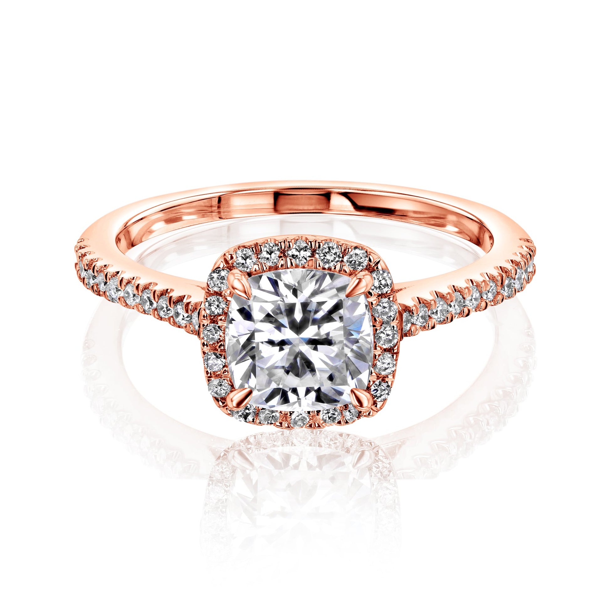 Kobelli Cushion Moissanite Floating Halo Ring