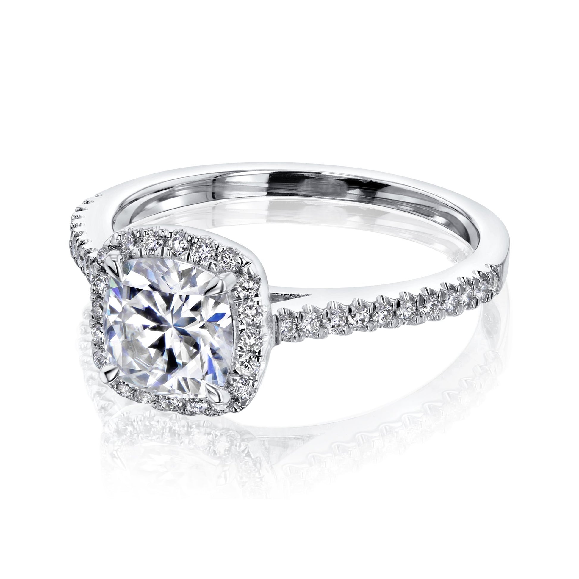 Kobelli Cushion Moissanite Floating Halo Ring