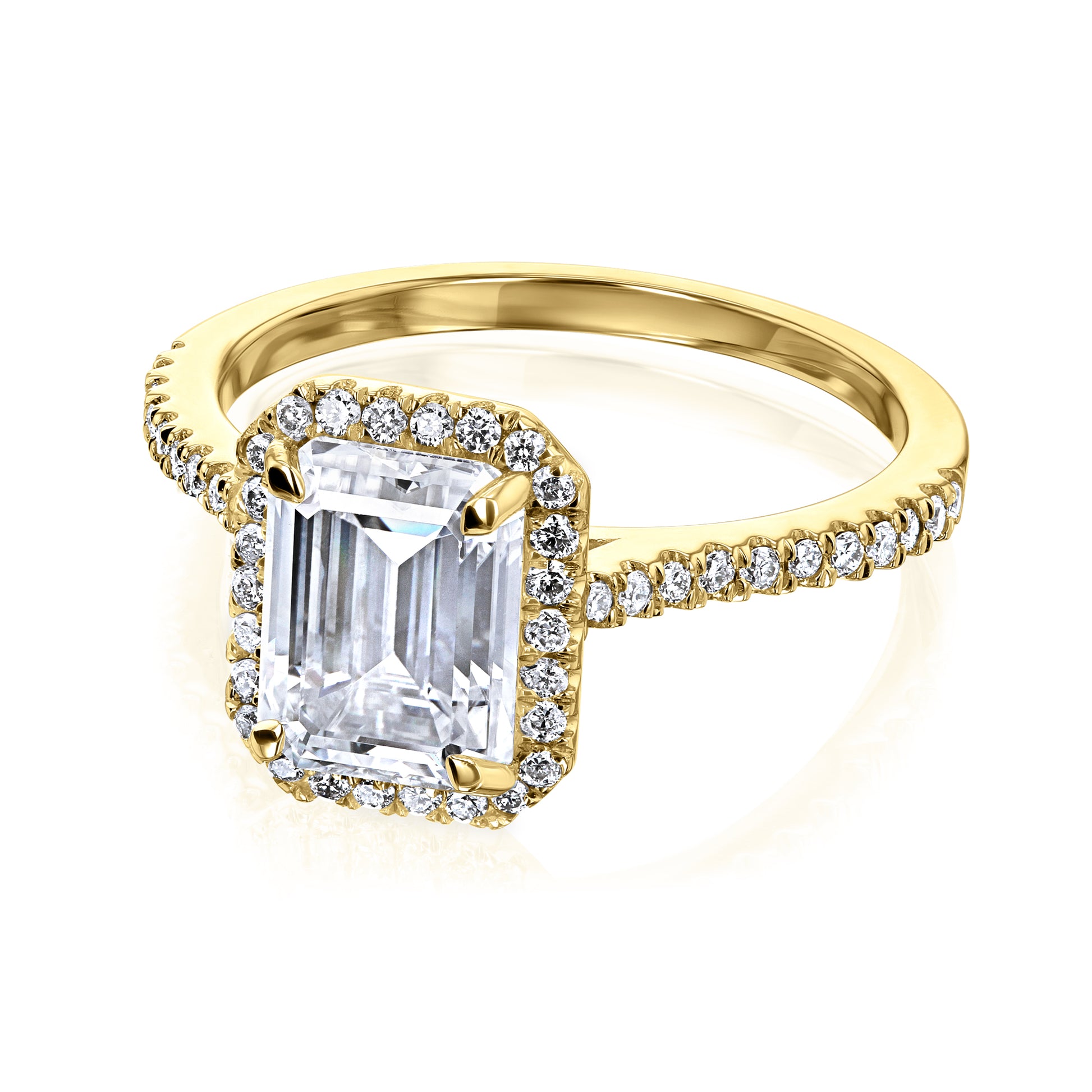 2 Carat Moissanite Emerald Capri Ring