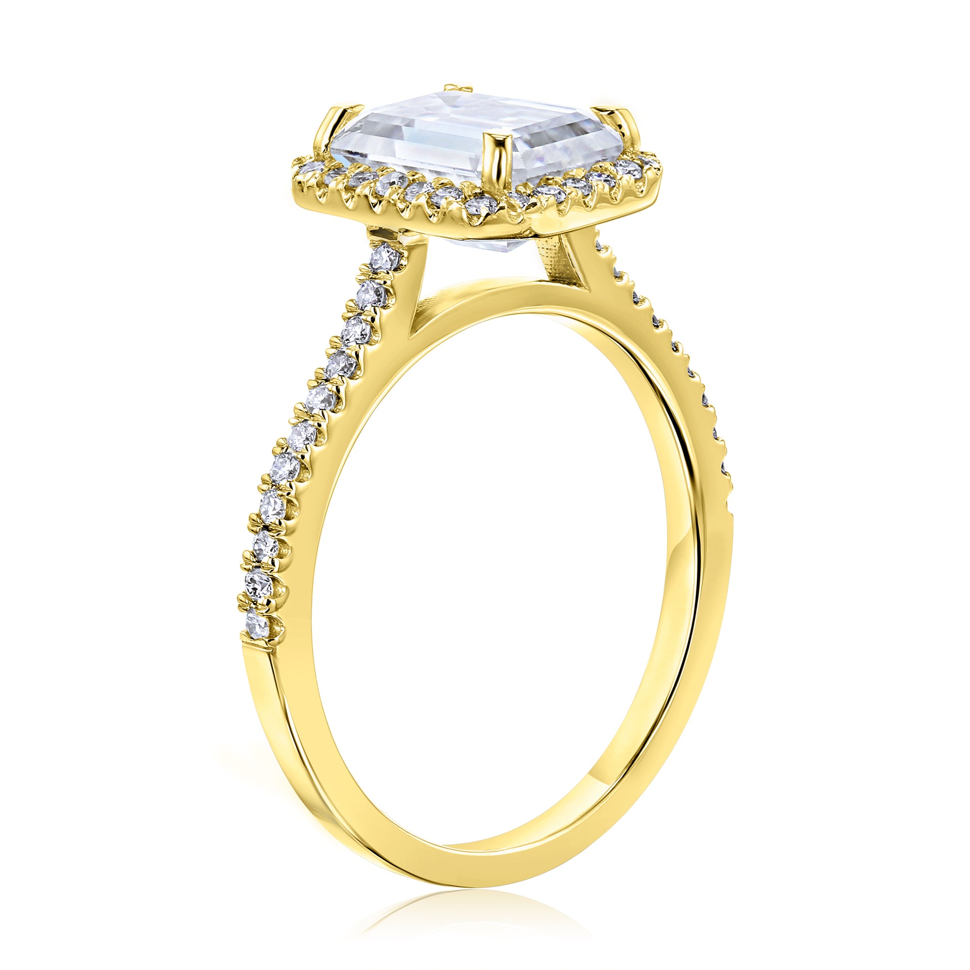 2 Carat Moissanite Emerald Capri Ring