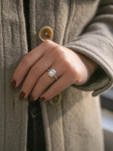 anel de noivado halo esmeralda 1,75