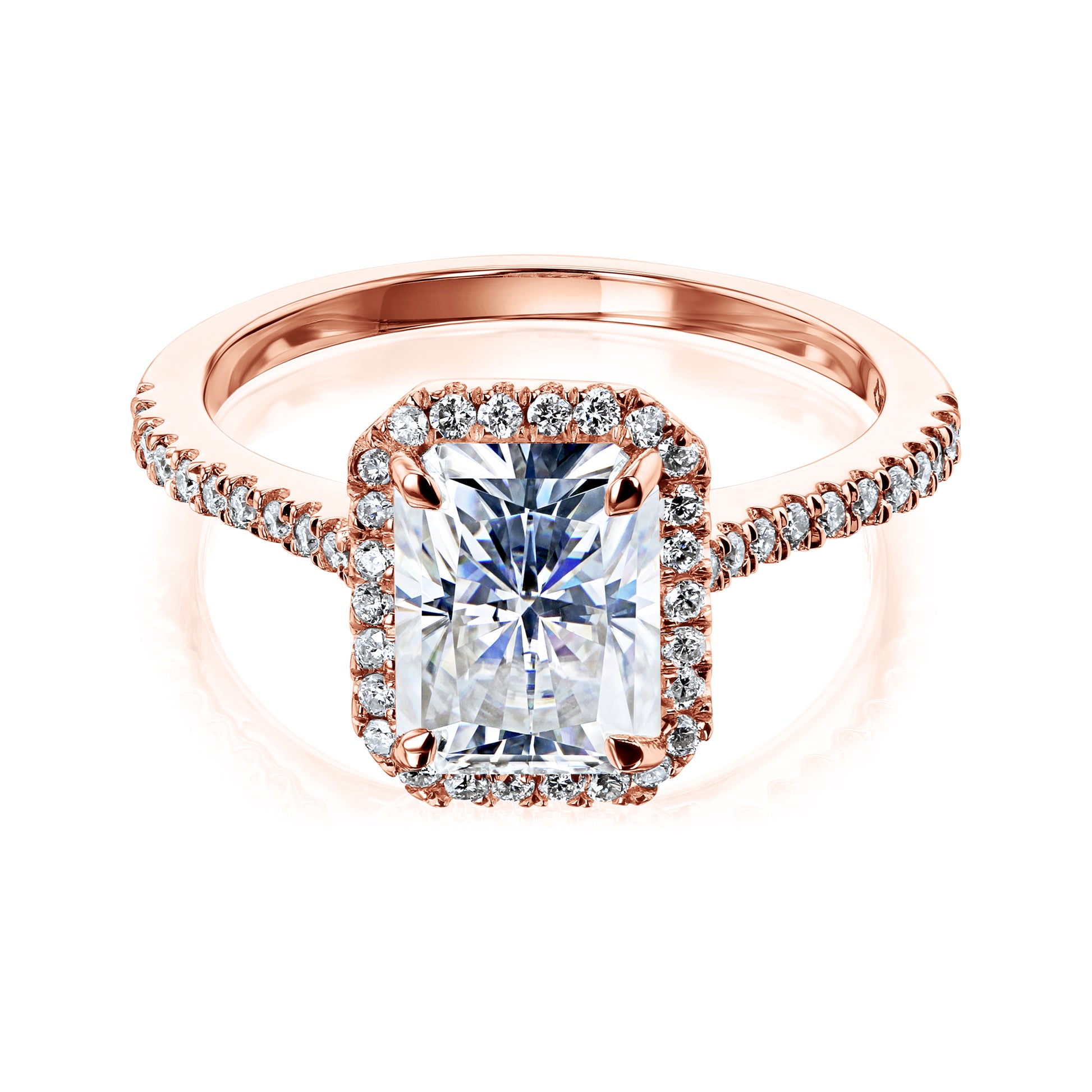 2 Carat Moissanite Radiant Capri Ring