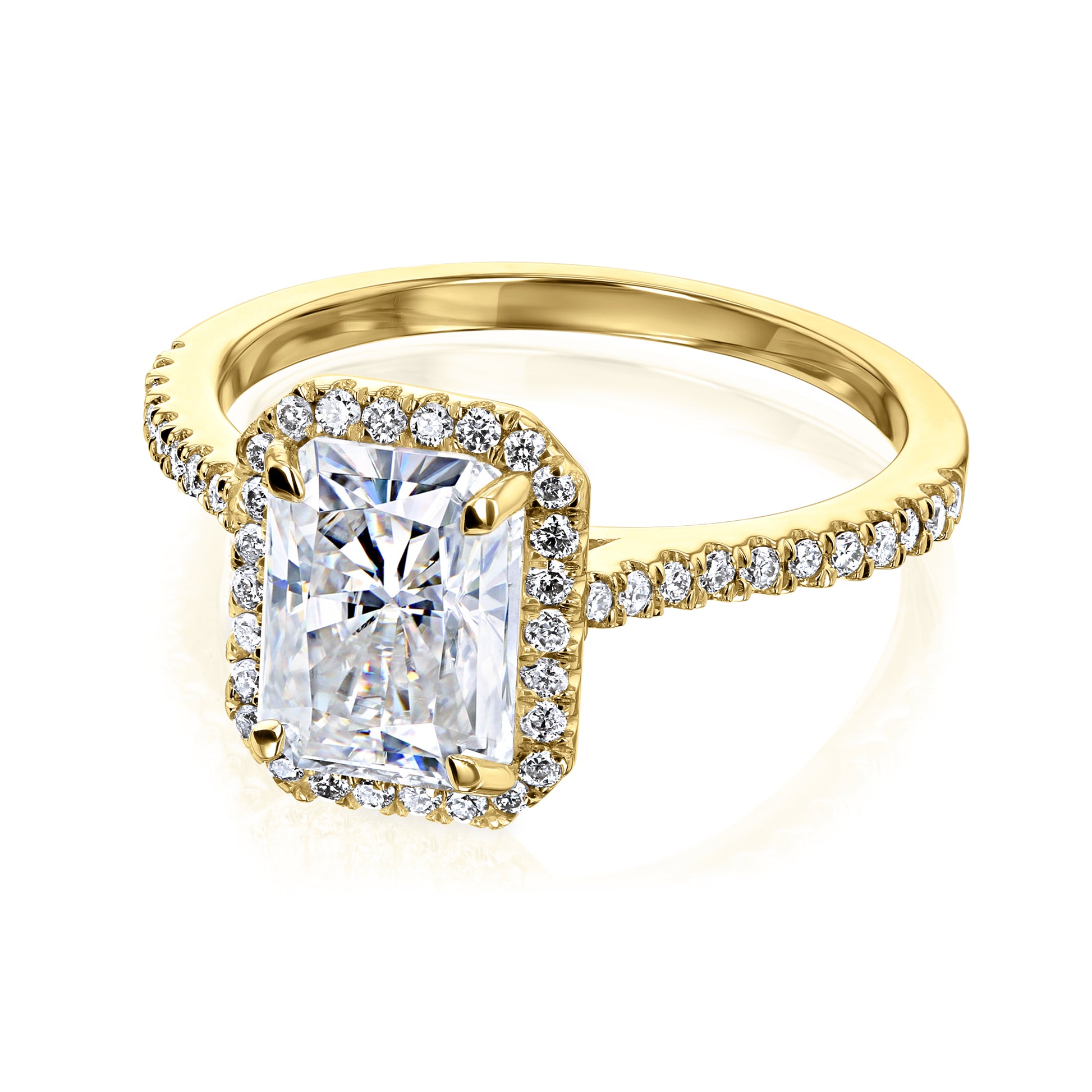 2 Carat Moissanite Radiant Capri Ring