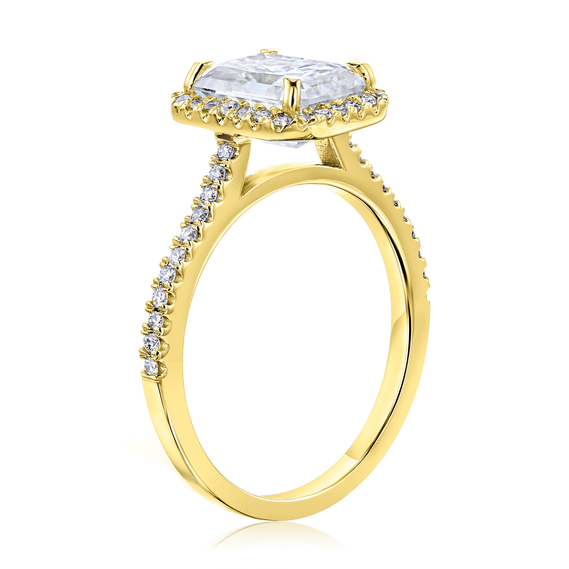 2 Carat Moissanite Radiant Capri Ring