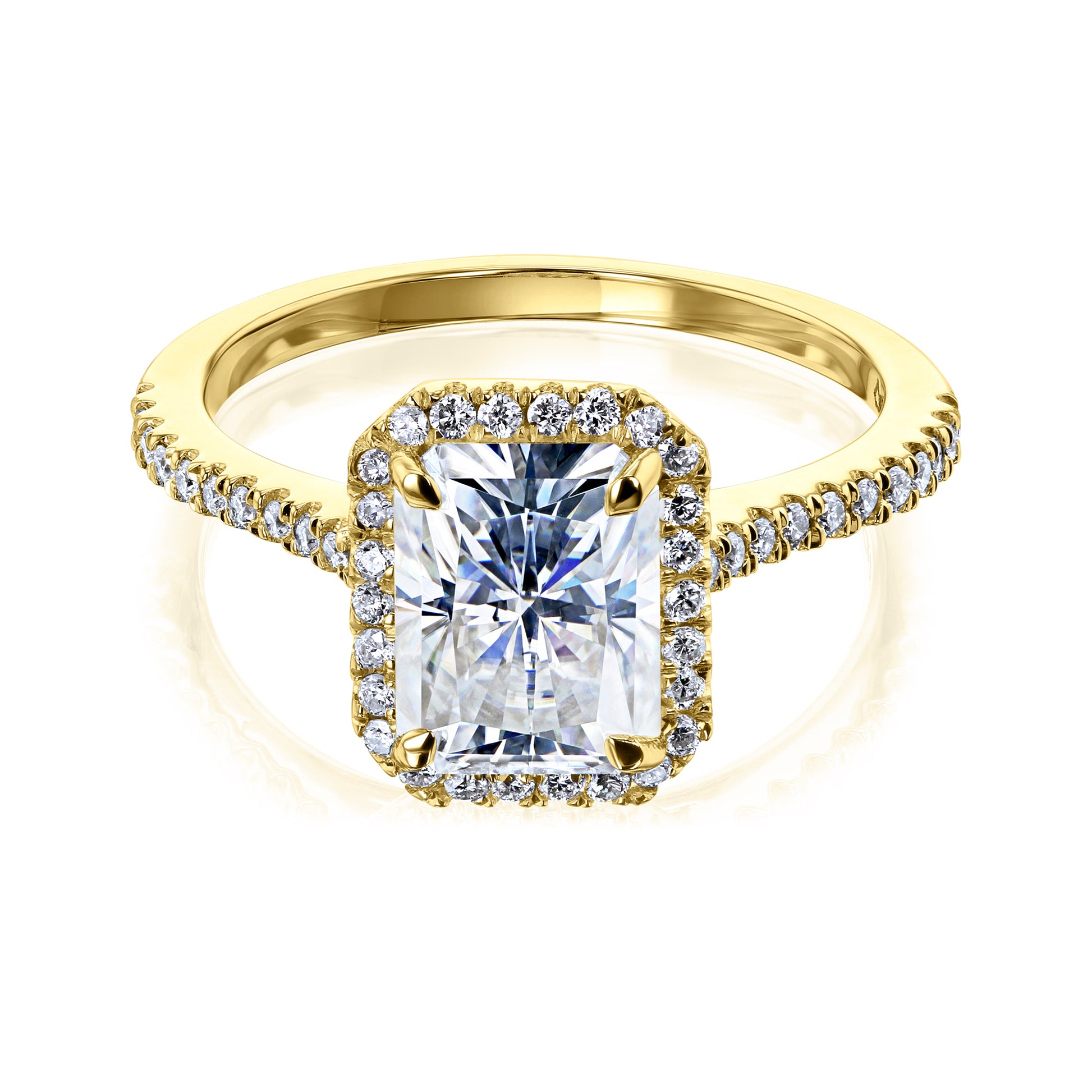 2 Carat Moissanite Radiant Capri Ring