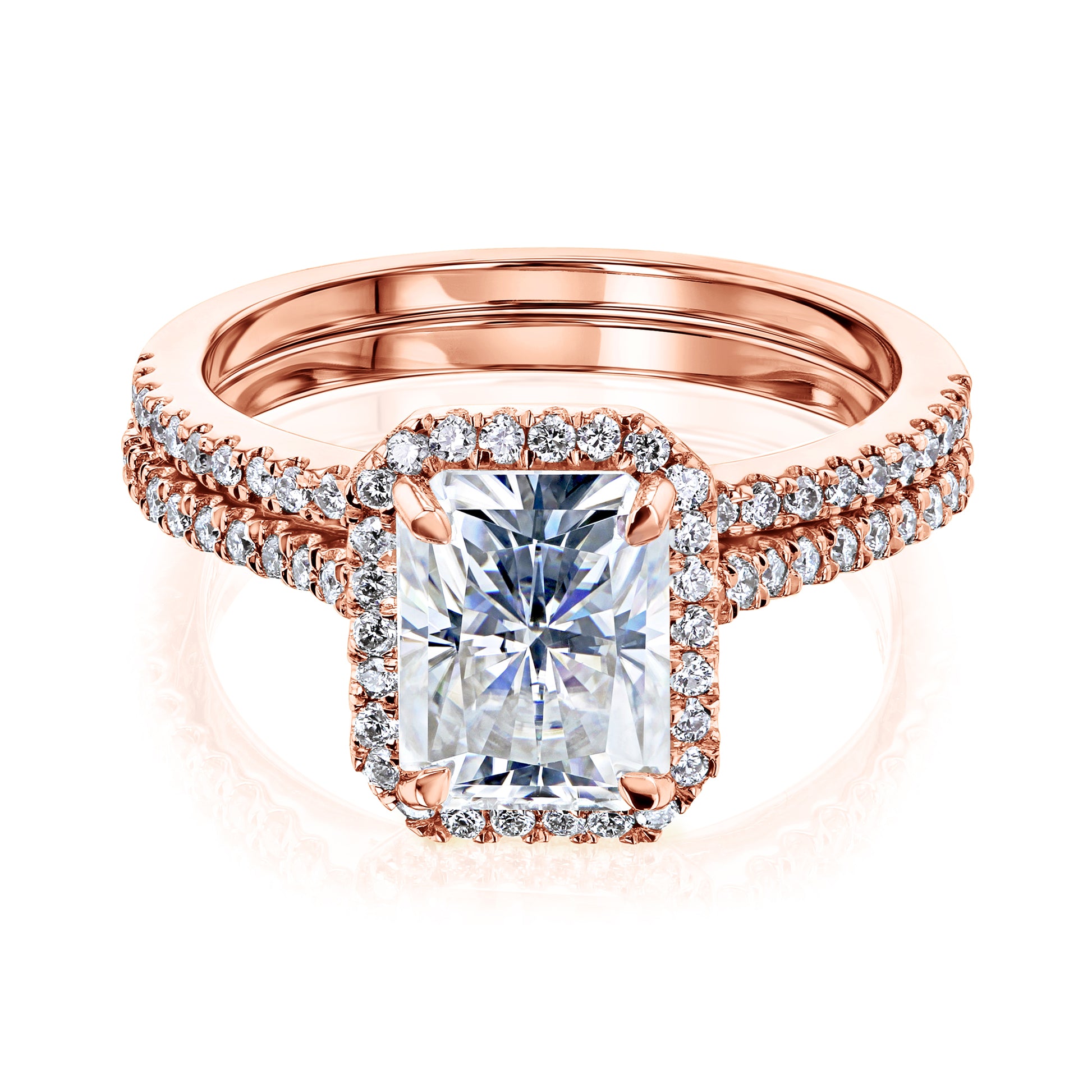1.8 Carat Moissanite Radiant Capri Bridal Set