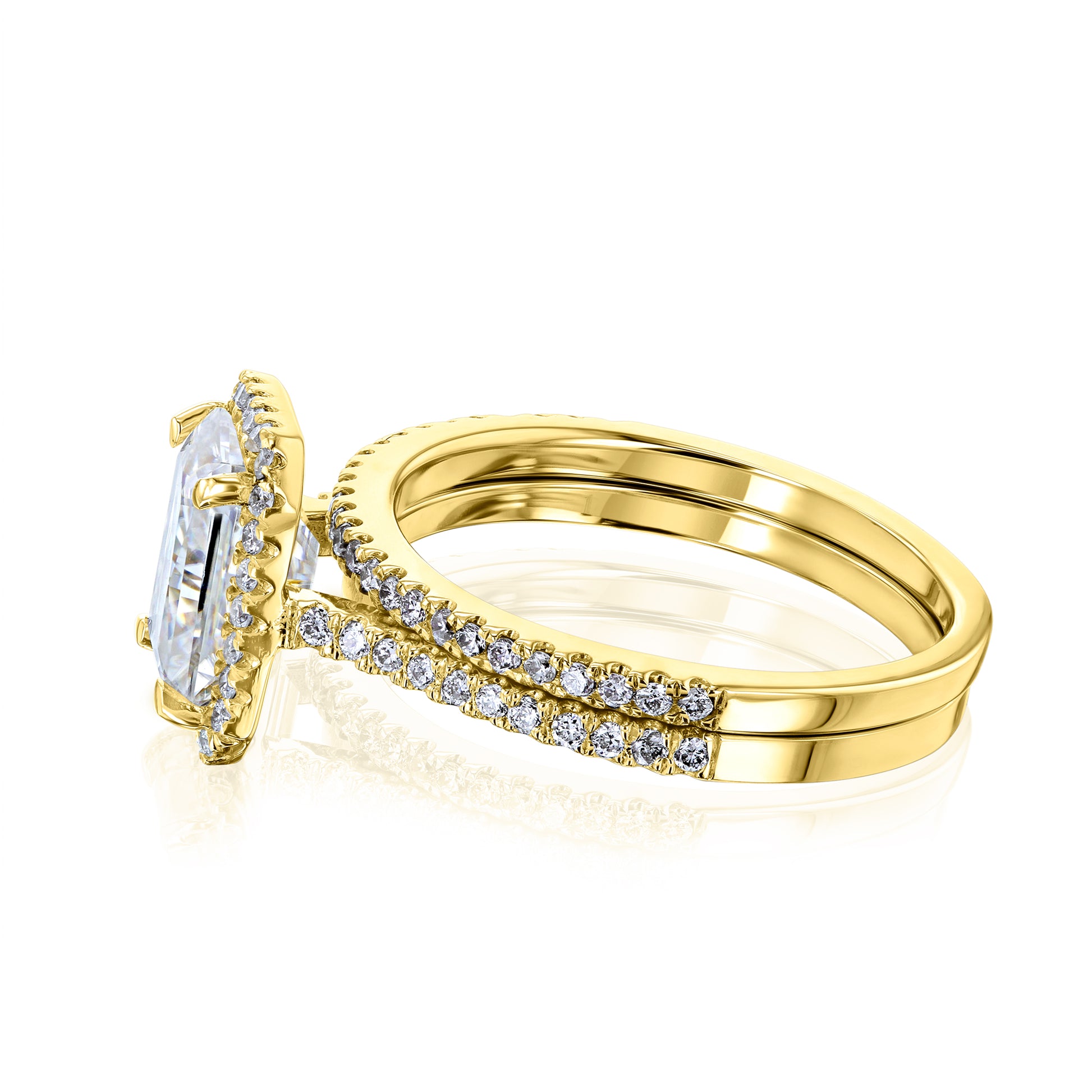 1.8 Carat Moissanite Radiant Capri Bridal Set