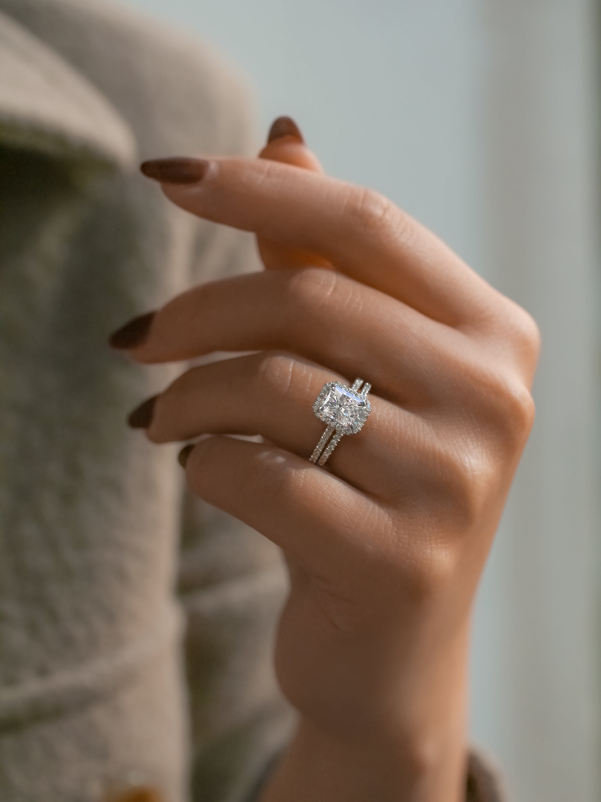 1.8 Carat Moissanite Radiant Capri Bridal Set