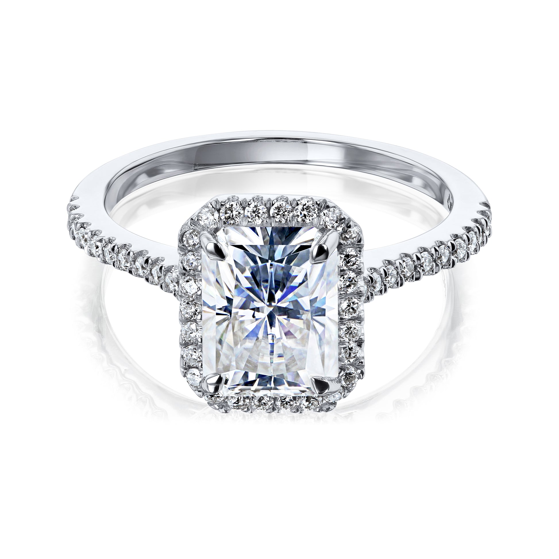 2 Carat Moissanite Radiant Capri Ring