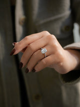 anel de noivado de halo radiante de 1,80 quilates