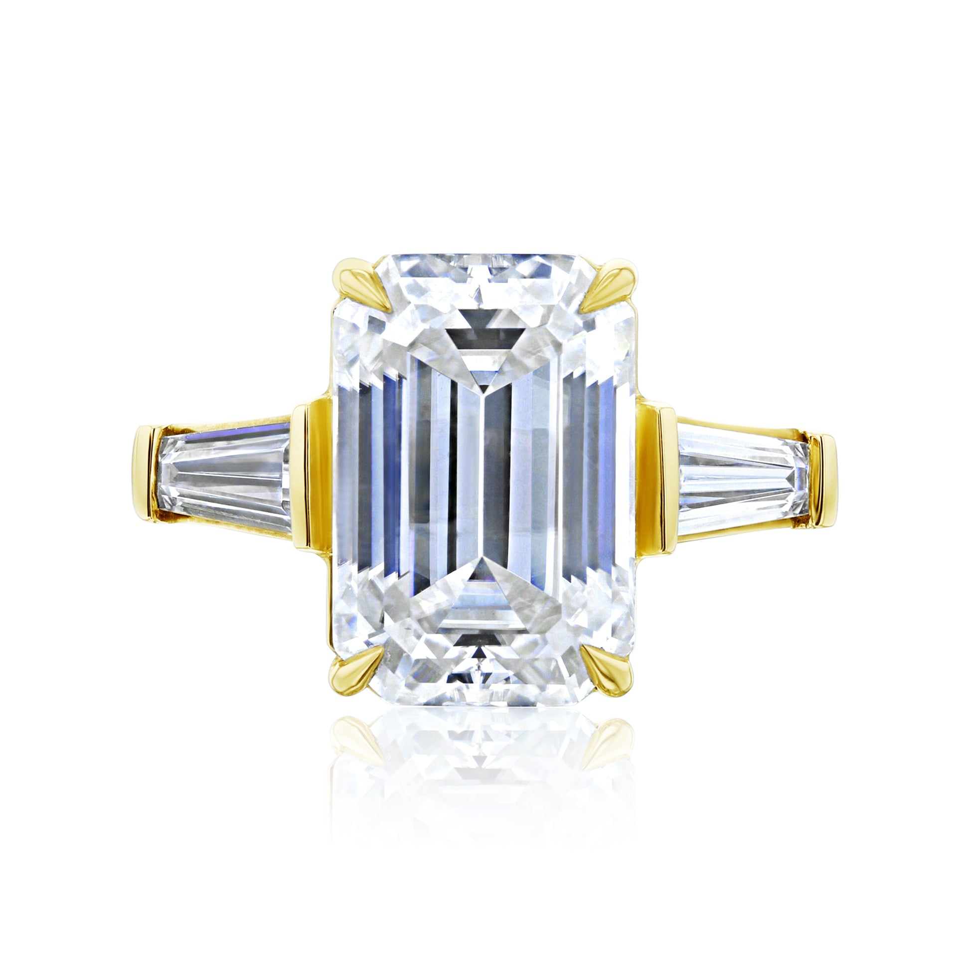 5.7 Carat Moissanite 3-Stone Emerald Pilot Ring