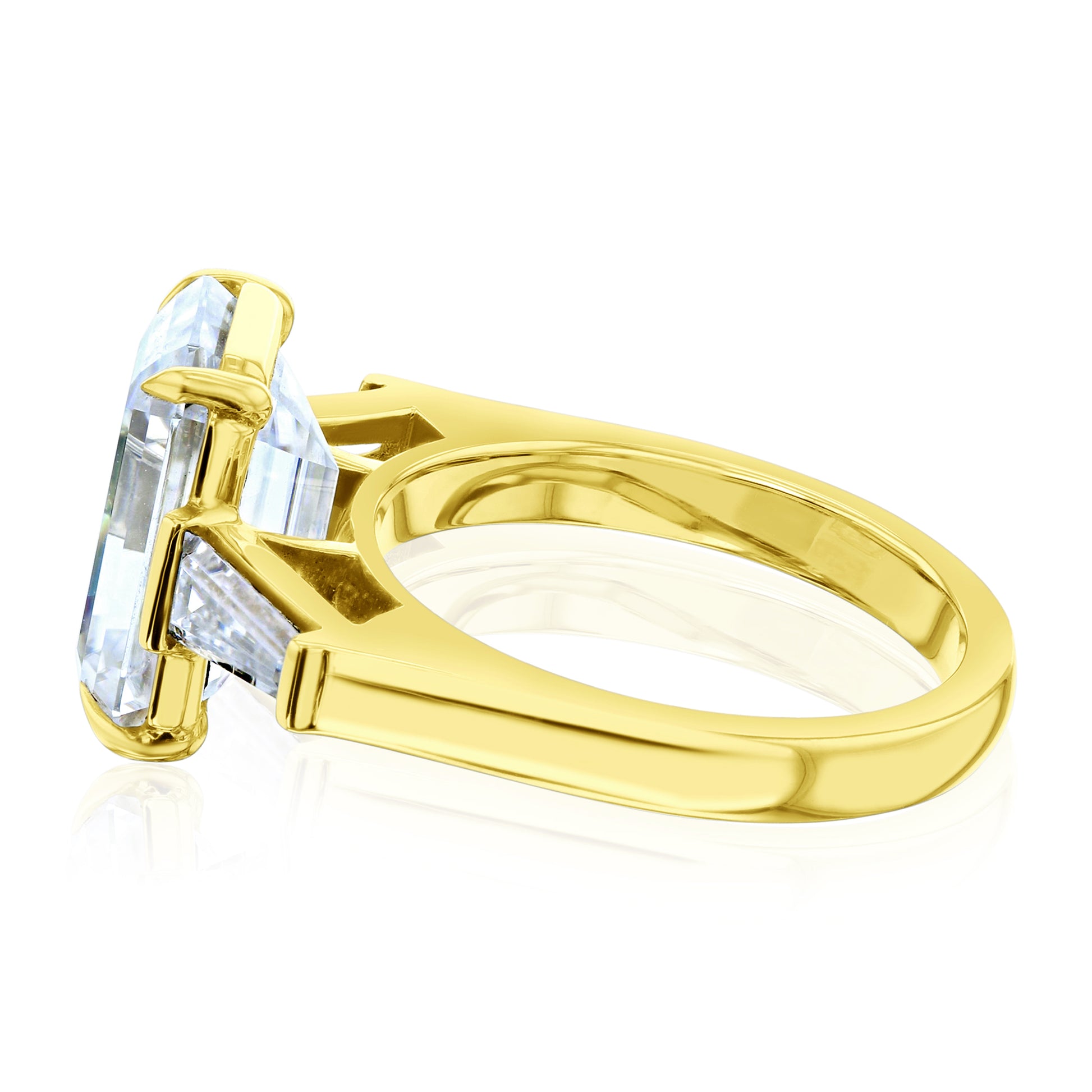5.7 Carat Moissanite 3-Stone Emerald Pilot Ring