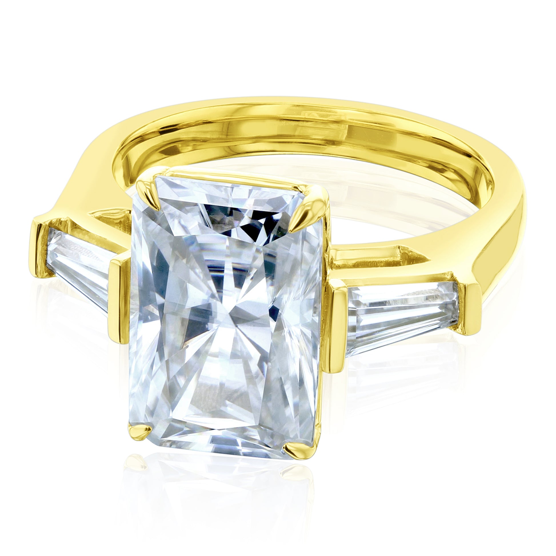 4.7 Carat Moissanite 3-Stone Radiant Pilot Ring