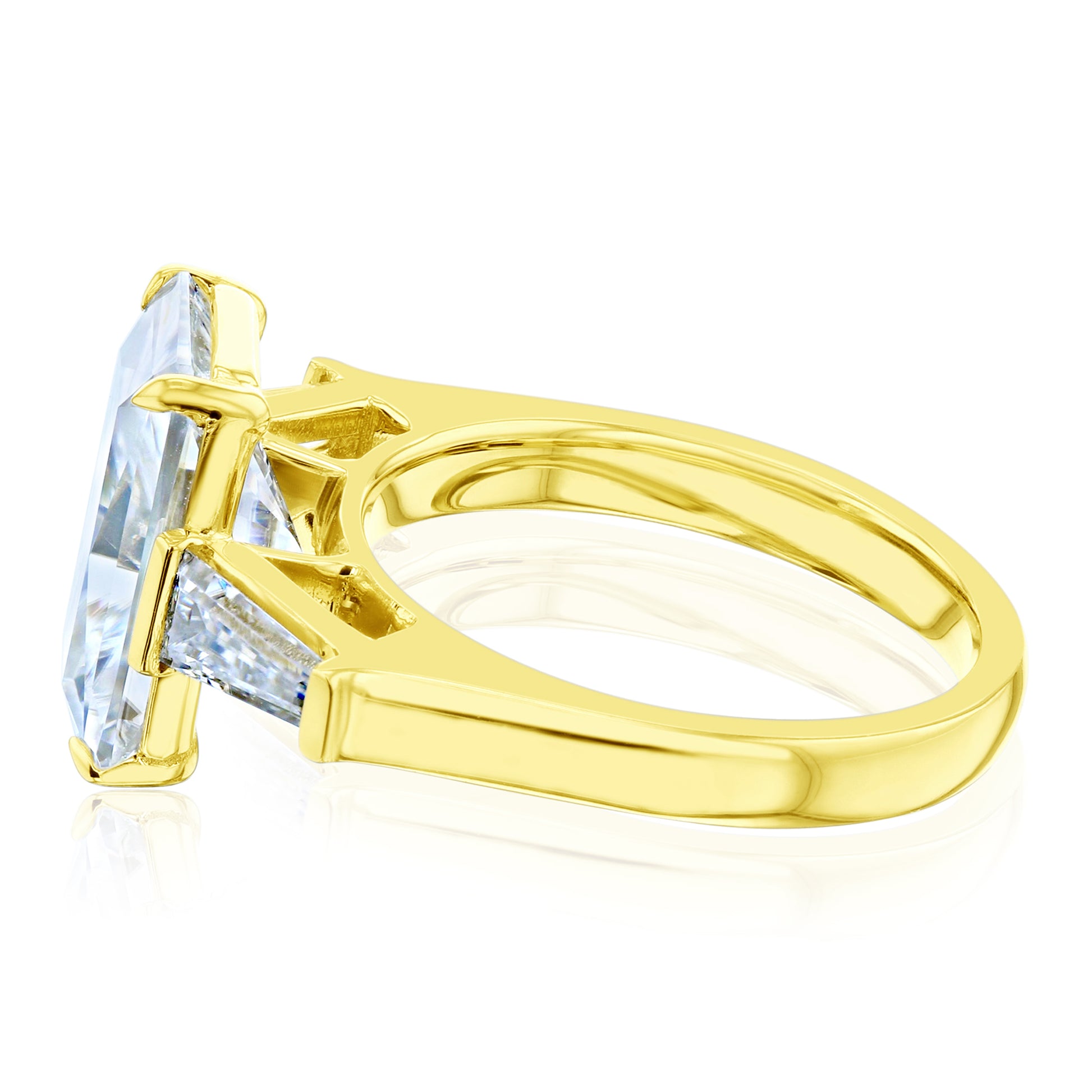 4.7 Carat Moissanite 3-Stone Radiant Pilot Ring