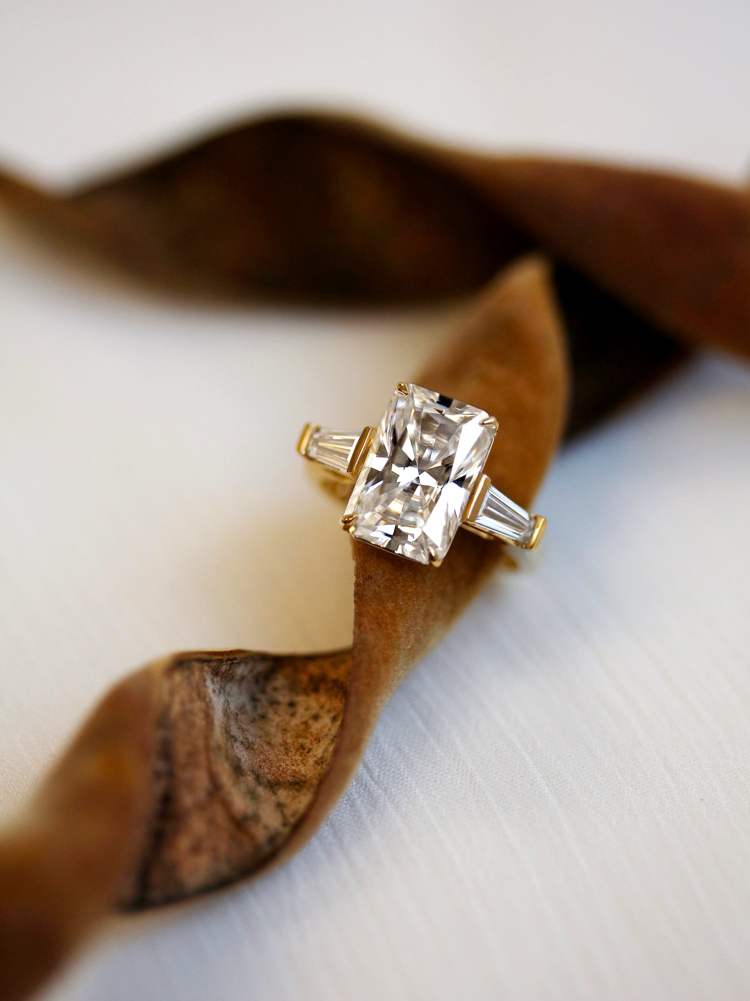 4.7 Carat Moissanite 3-Stone Radiant Pilot Ring