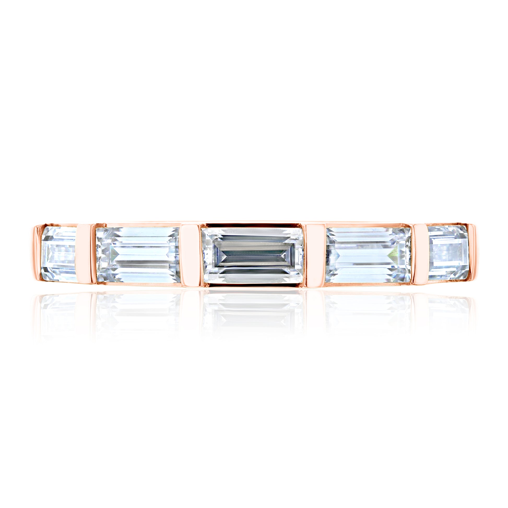 0.85 Carat Moissanite Bea Half Eternity Ring