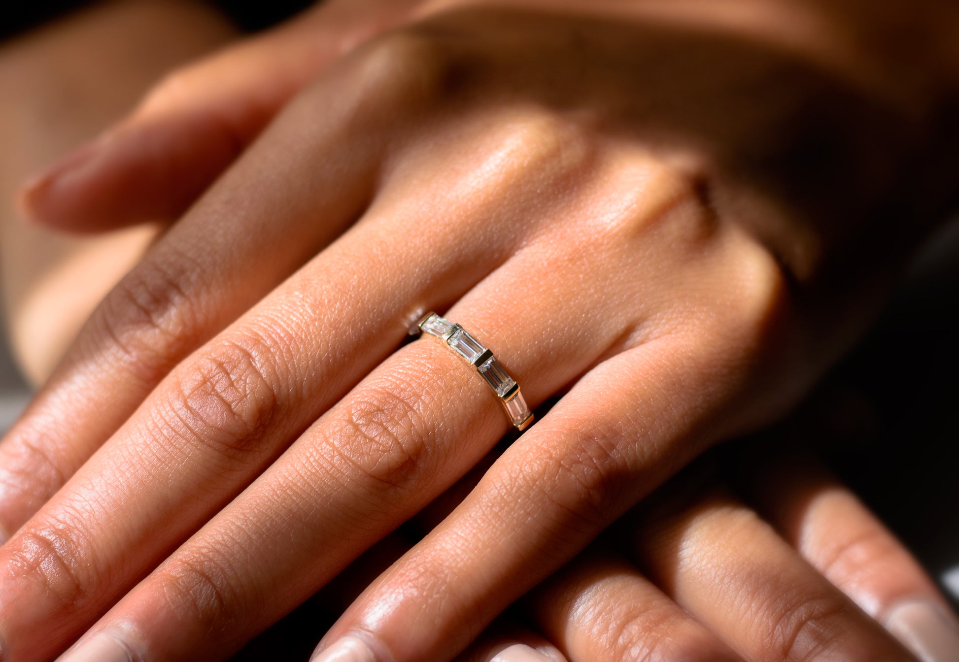 0.85 Carat Moissanite Bea Half Eternity Ring