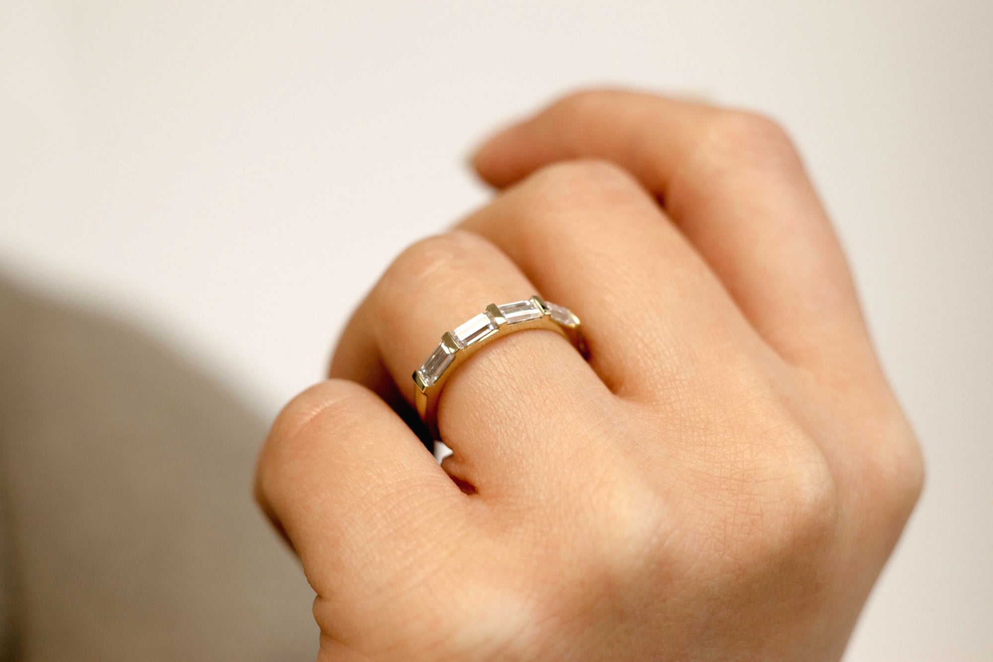0.85 Carat Moissanite Bea Half Eternity Ring