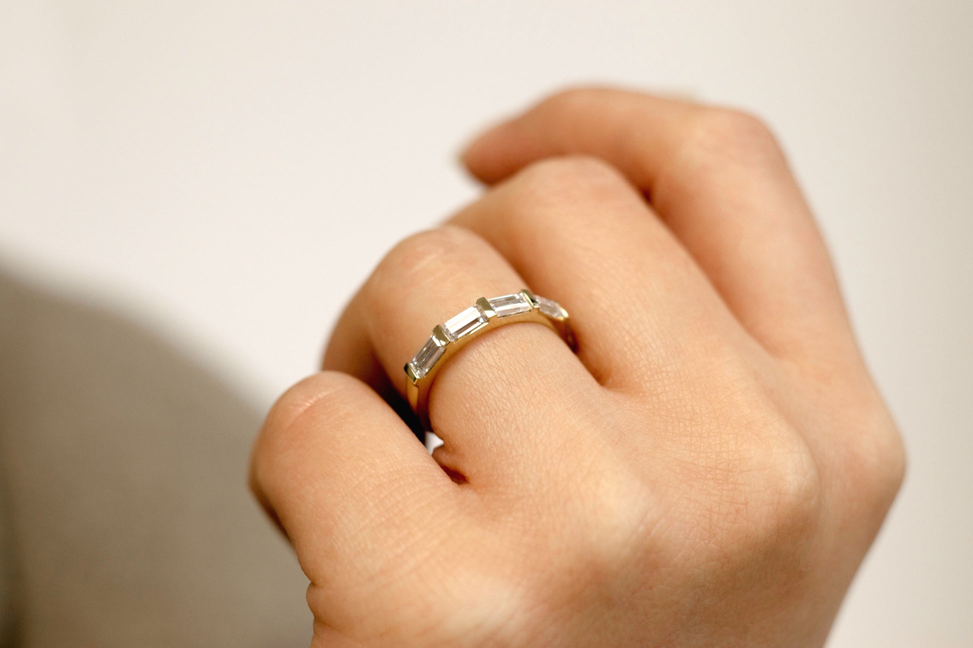 0.85 Carat Moissanite Bea Half Eternity Ring