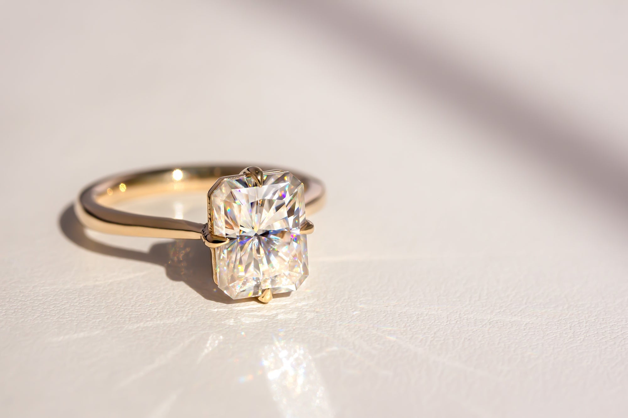 Kobelli 2.7ct Radiant Moissanite Solitaire Compass Engagement Ring - Rhodes