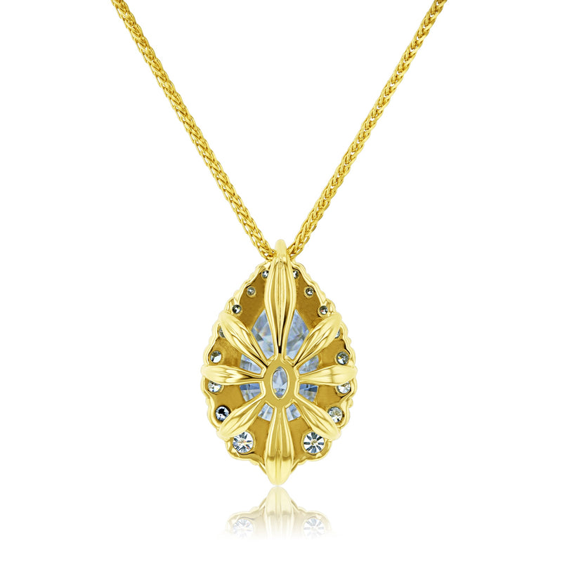 Phoebe Necklace - 4ct.tw Pear Moissanite with Lab Grown Diamond Halo ...