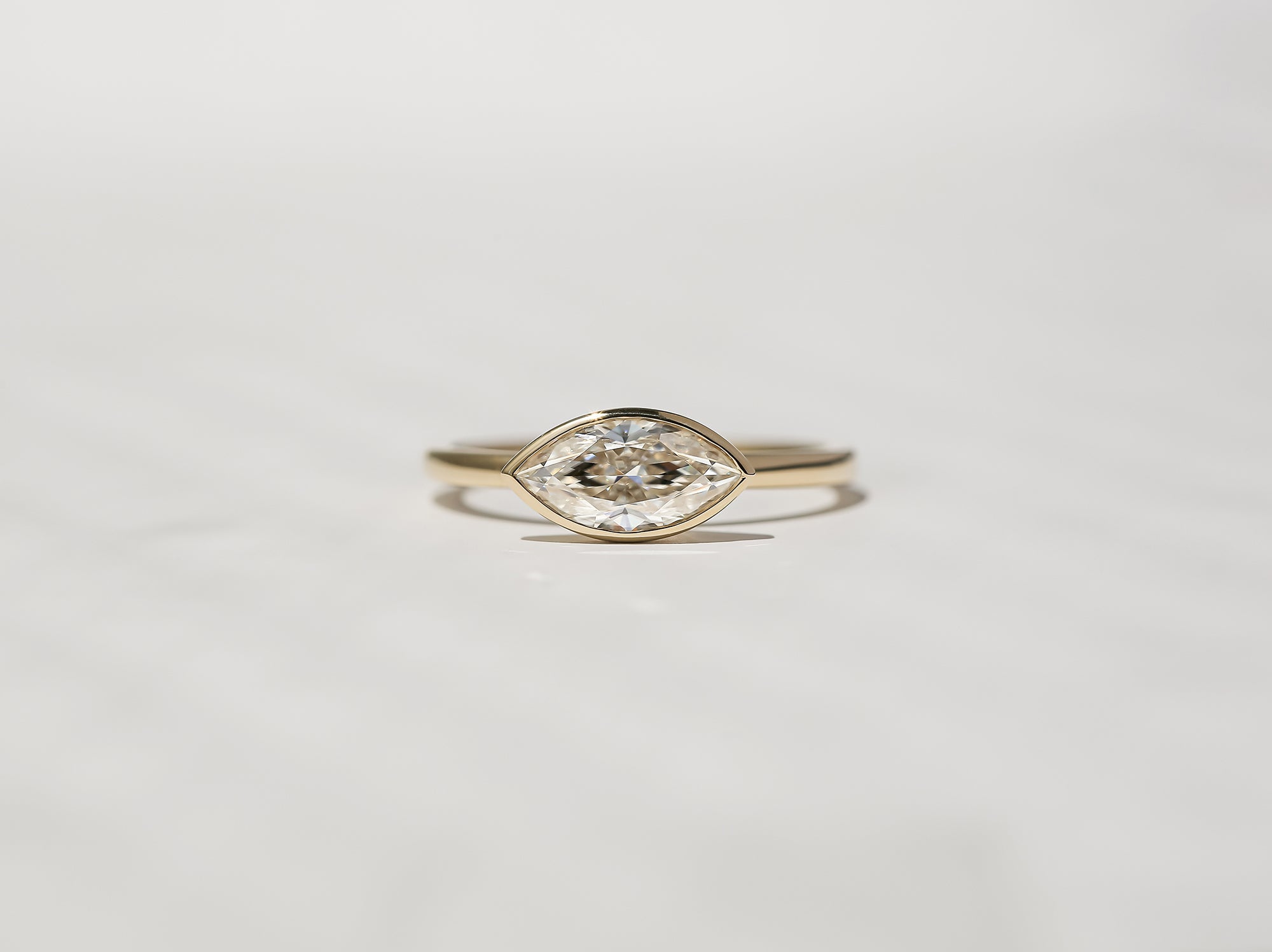 Kobelli 1 Carat Marquise Diamond Bezel Solitaire Ring