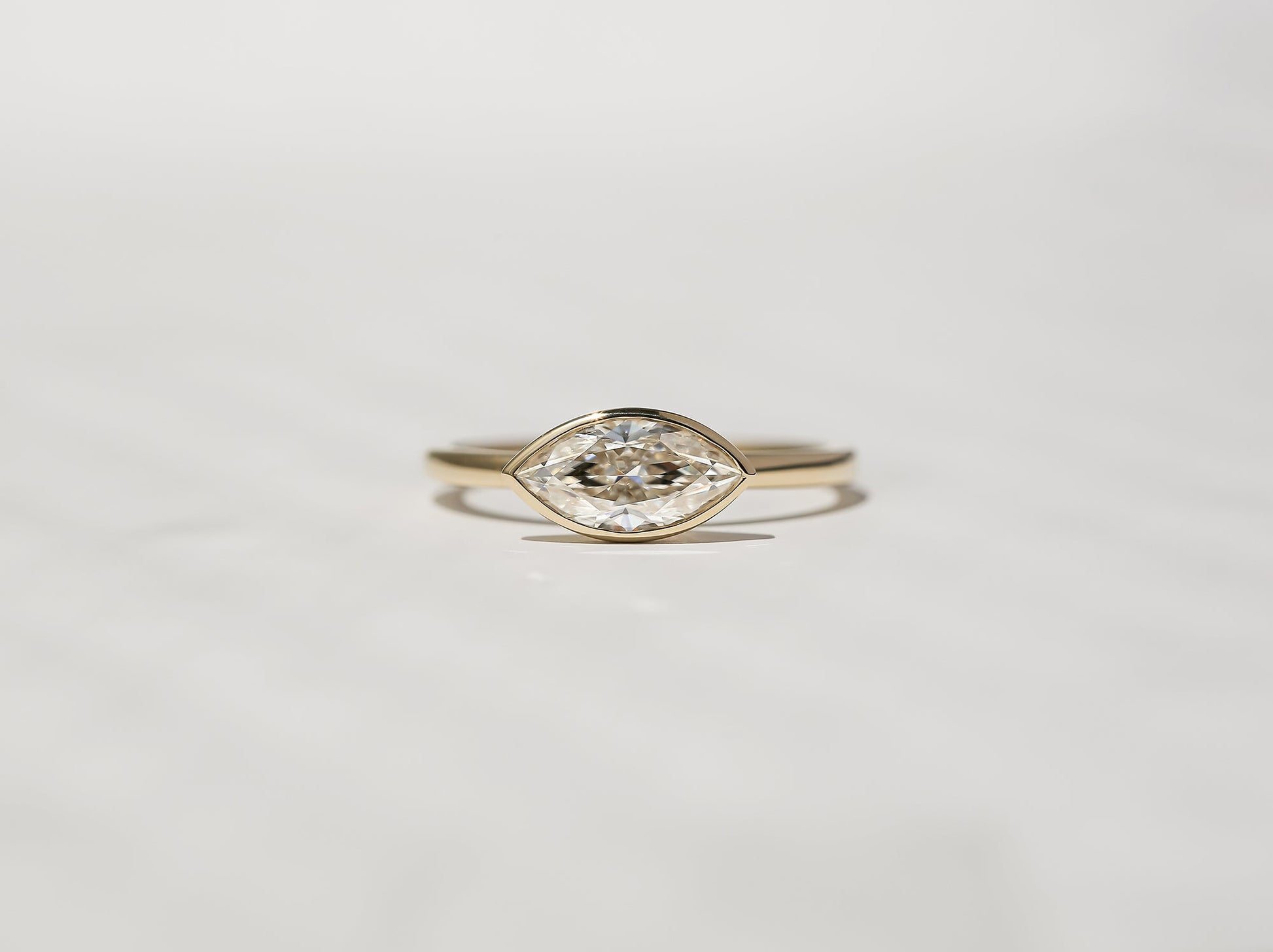 Kobelli 1 Carat Marquise Diamond Bezel Solitaire Ring