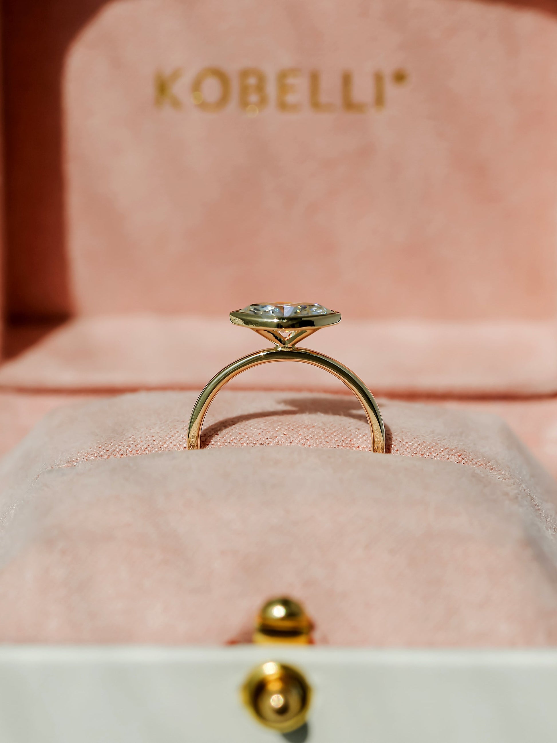 Kobelli 1 Carat Marquise Diamond Bezel Solitaire Ring