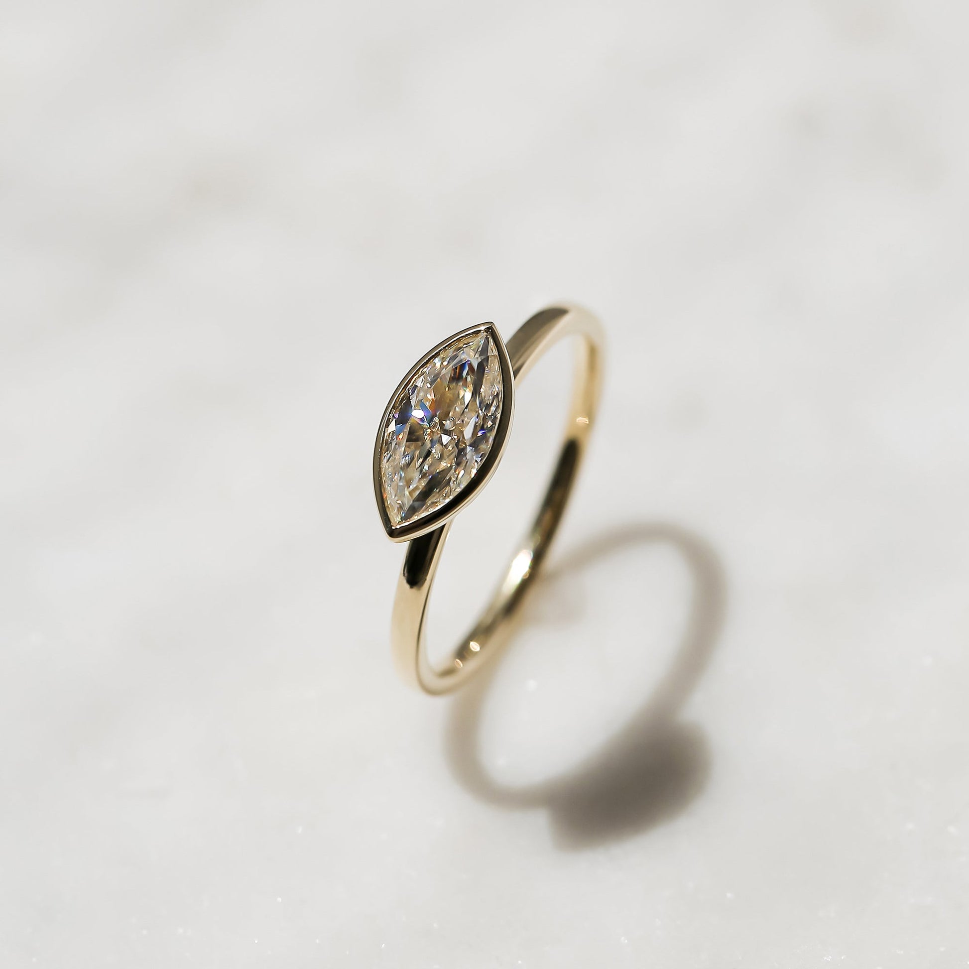 Kobelli 1 Carat Marquise Diamond Bezel Solitaire Ring