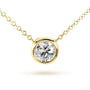 Kobelli Round Bezel Moissanite Solitaire Necklace 14K Gold 16" Chain (5mm 1/2ct DEW) MZ6698R-50_YG